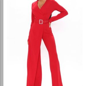 Fashion Nova red jumpsuit
